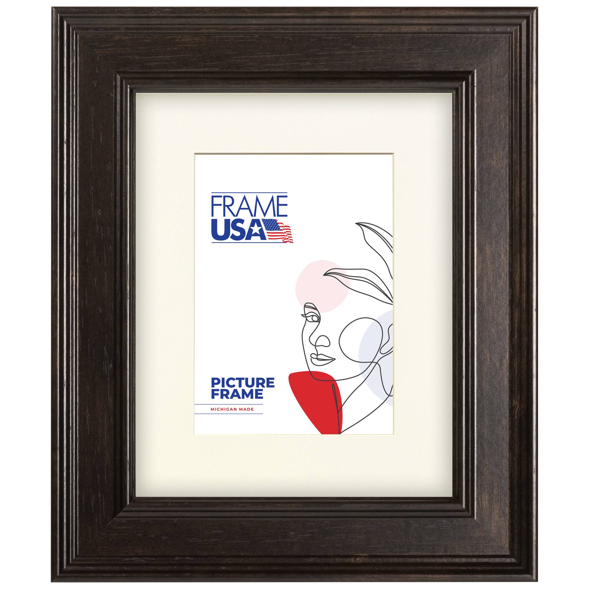 Frame USA Café Beveled Espresso Single Image Picture Frame with Mat
